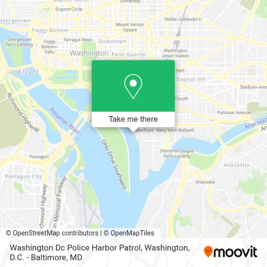Washington Dc Police Harbor Patrol map