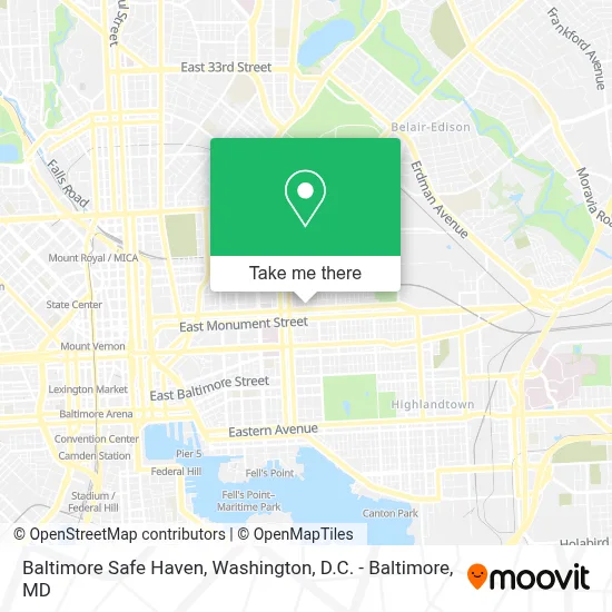 Baltimore Safe Haven map