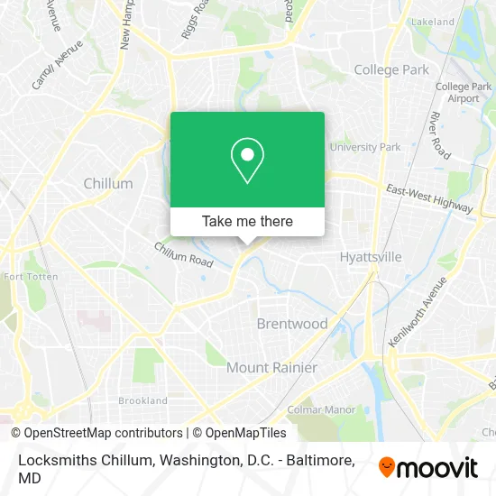 Locksmiths Chillum map