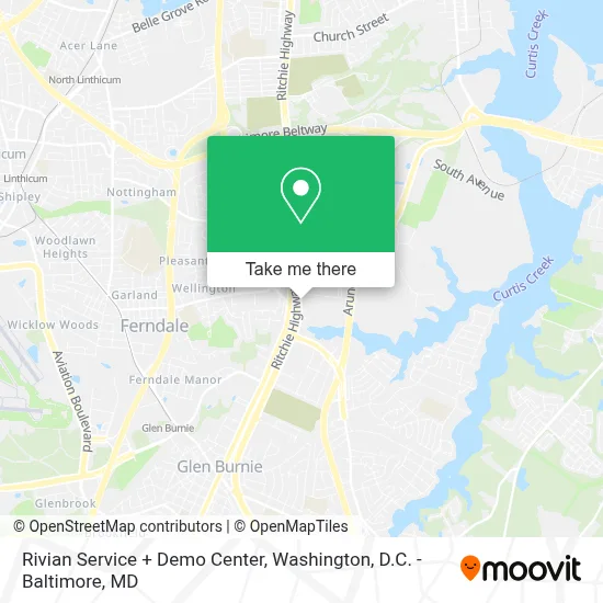 Rivian Service + Demo Center map