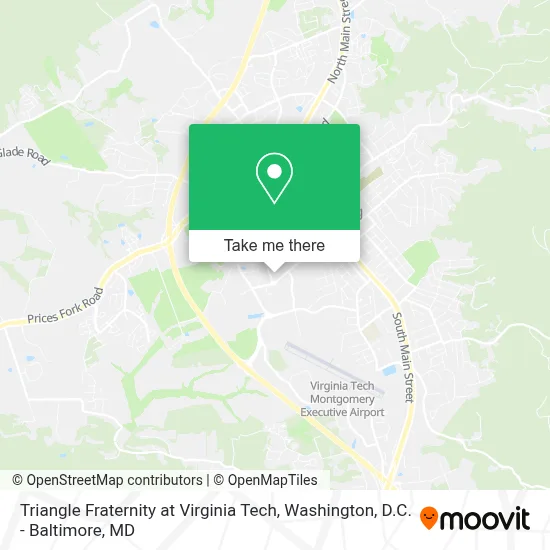Triangle Fraternity at Virginia Tech map