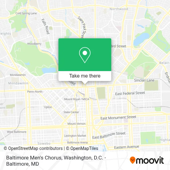Baltimore Men's Chorus map