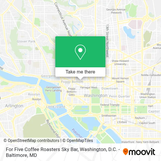 For Five Coffee Roasters Sky Bar map