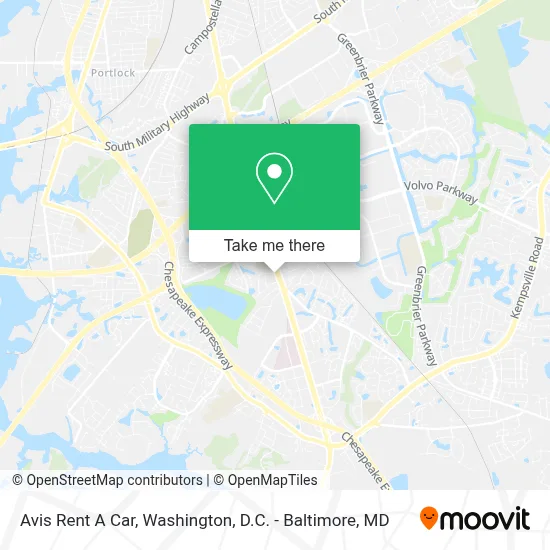 Avis Rent A Car map