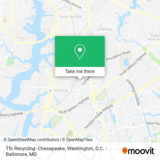 Tfc Recycling- Chesapeake map