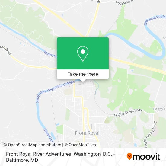 Front Royal River Adventures map