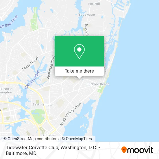 Tidewater Corvette Club map