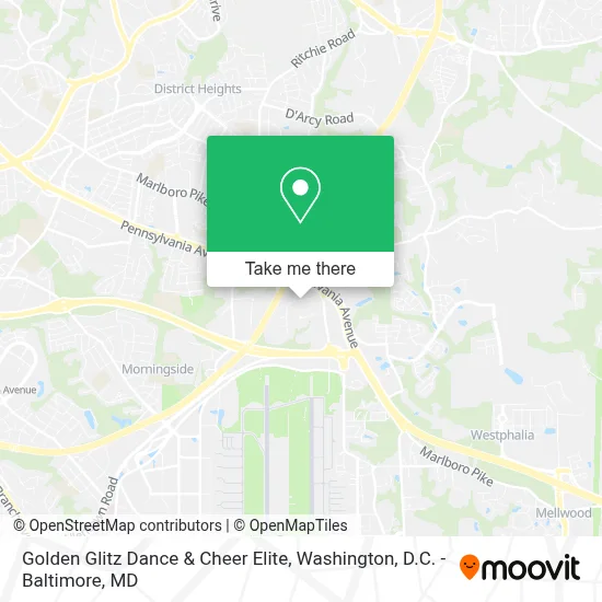 Golden Glitz Dance & Cheer Elite map