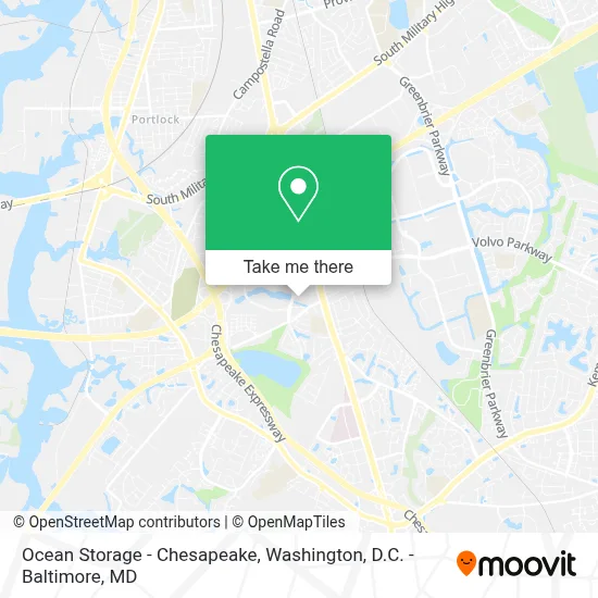 Ocean Storage - Chesapeake map