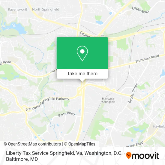 Liberty Tax Service Springfield, Va map