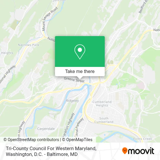 Tri-County Council For Western Maryland map