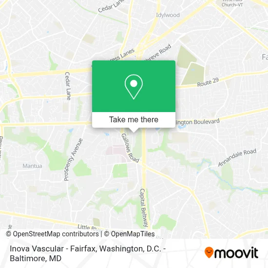 Inova Vascular - Fairfax map