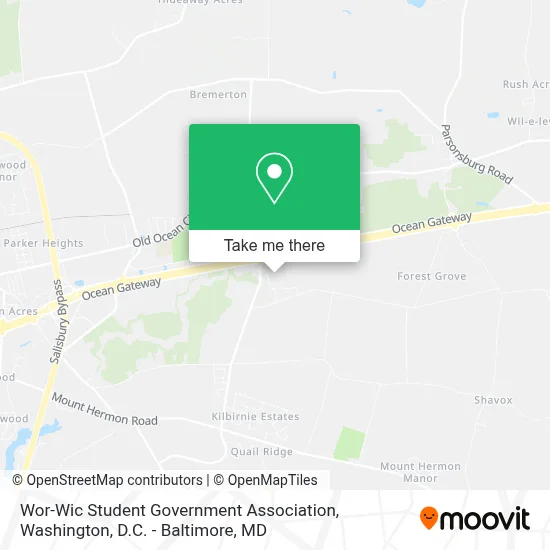Wor-Wic Student Government Association map