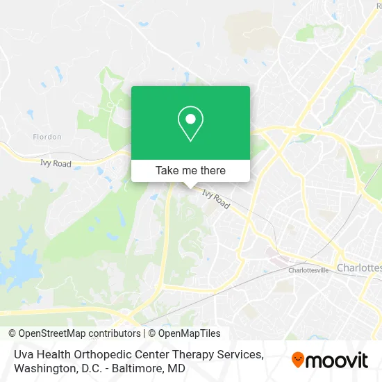 Uva Health Orthopedic Center Therapy Services map