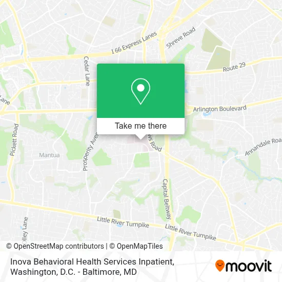 Inova Behavioral Health Services Inpatient map