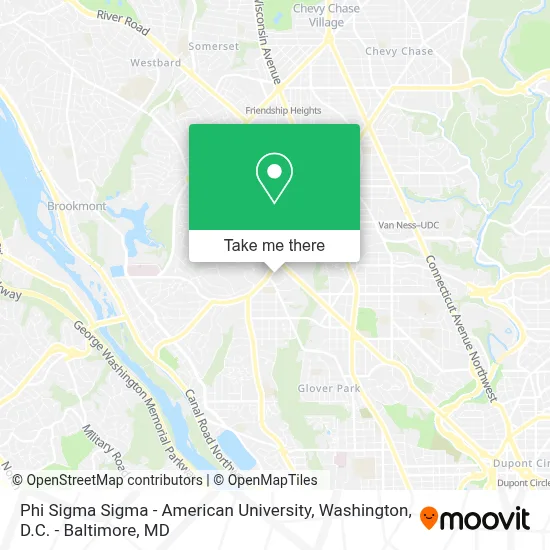 Phi Sigma Sigma - American University map