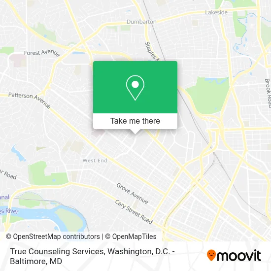 True Counseling Services map