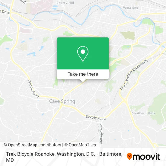 Trek Bicycle Roanoke map