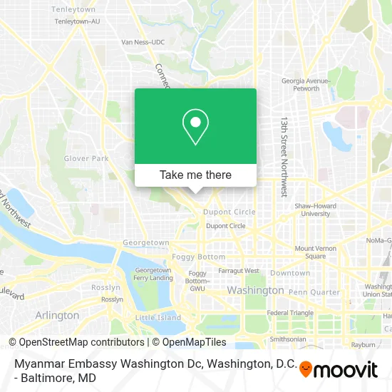 Myanmar Embassy Washington Dc map