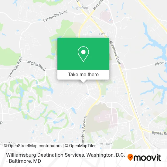 Williamsburg Destination Services map