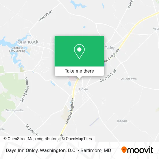 Days Inn Onley map