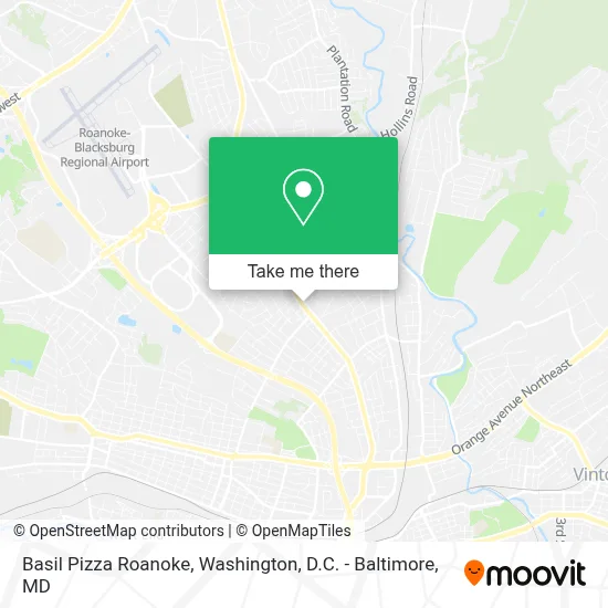 Basil Pizza Roanoke map