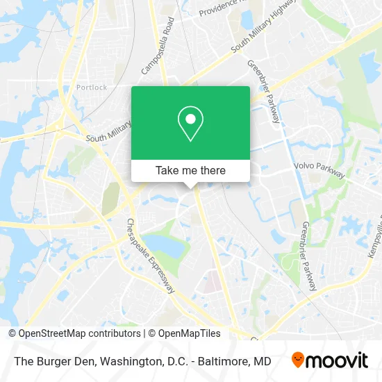 The Burger Den map
