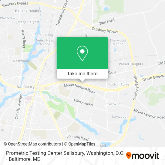 Prometric Testing Center Salisbury map