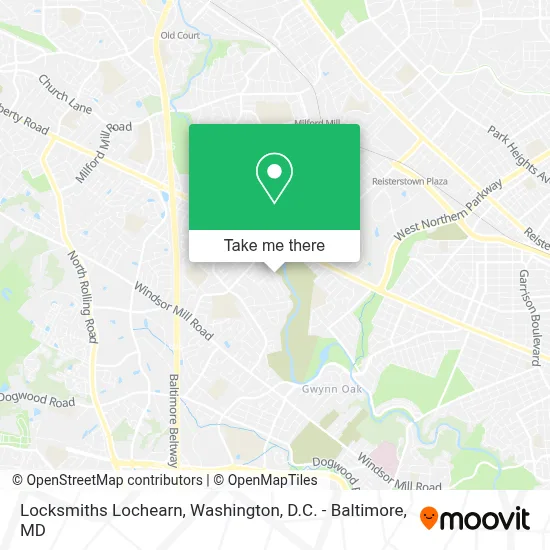 Locksmiths Lochearn map