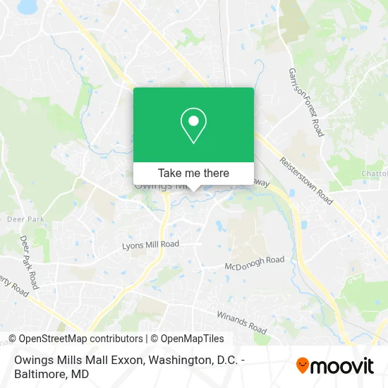 Owings Mills Mall Exxon map