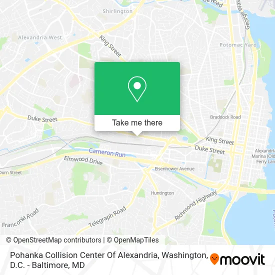 Pohanka Collision Center Of Alexandria map