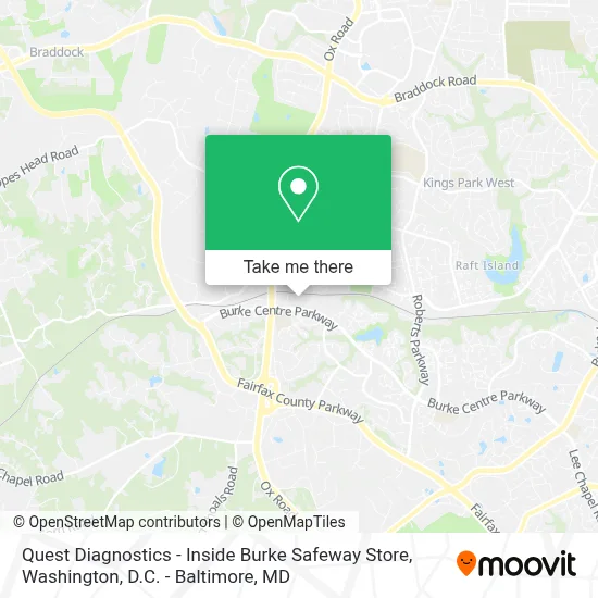 Quest Diagnostics - Inside Burke Safeway Store map