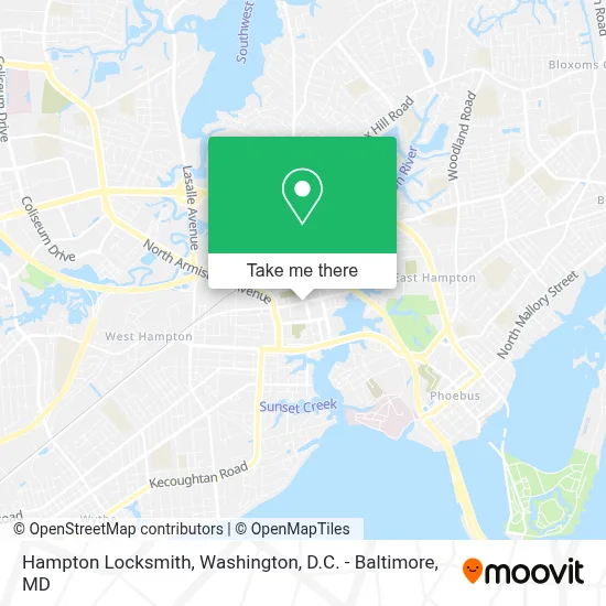 Hampton Locksmith map