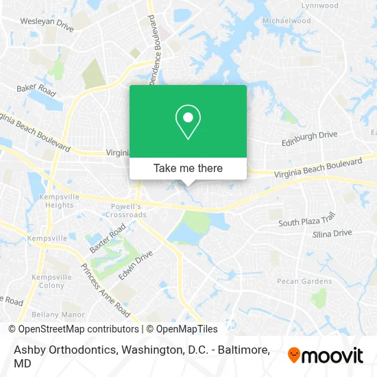 Ashby Orthodontics map
