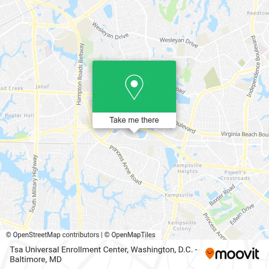 Tsa Universal Enrollment Center map