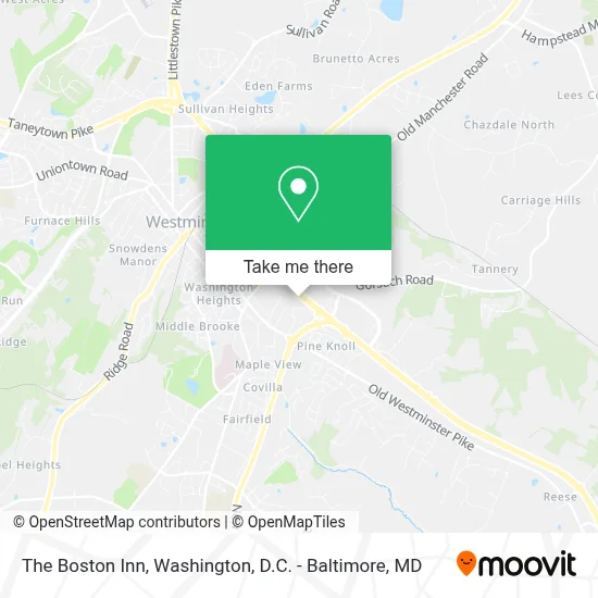 The Boston Inn map
