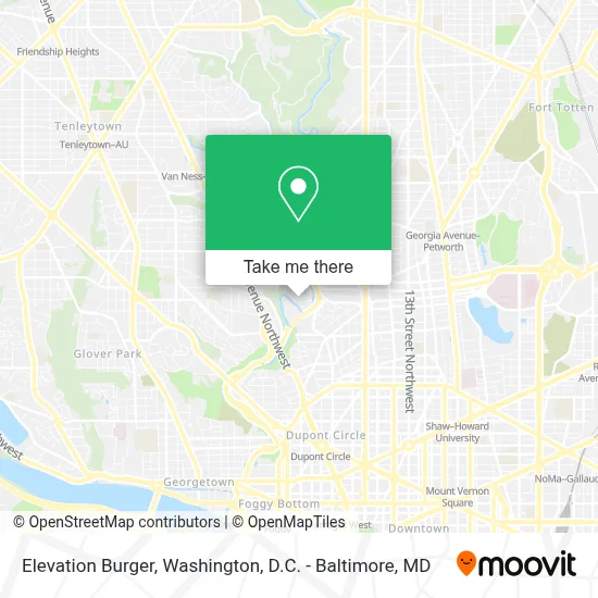 Elevation Burger map