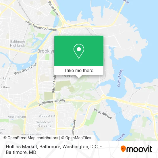 Hollins Market, Baltimore map
