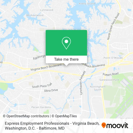 Express Employment Professionals - Virginia Beach map