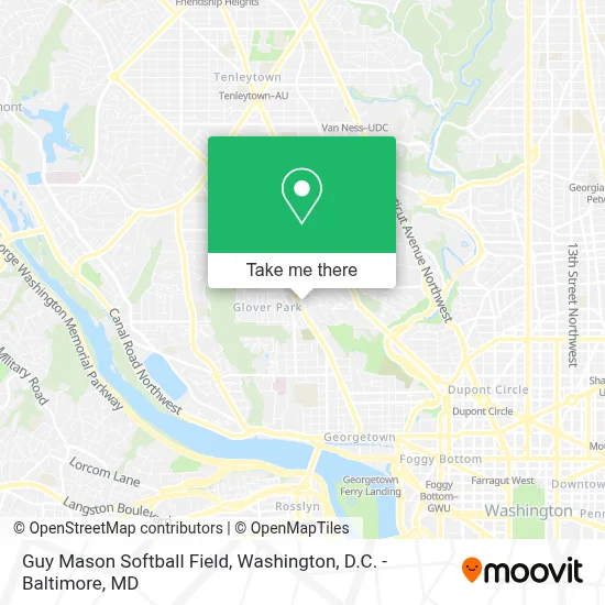 Guy Mason Softball Field map