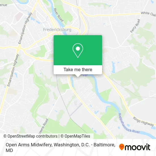 Open Arms Midwifery map