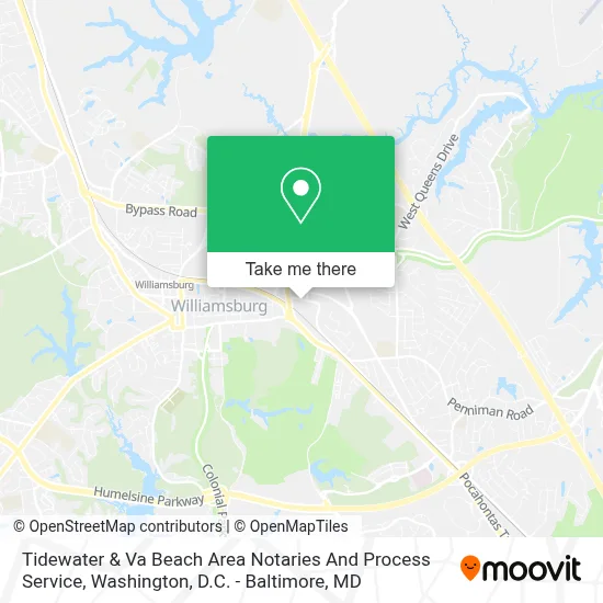 Tidewater & Va Beach Area Notaries And Process Service map