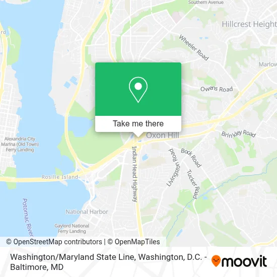 Washington/Maryland State Line map