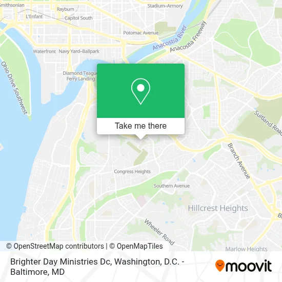 Brighter Day Ministries Dc map