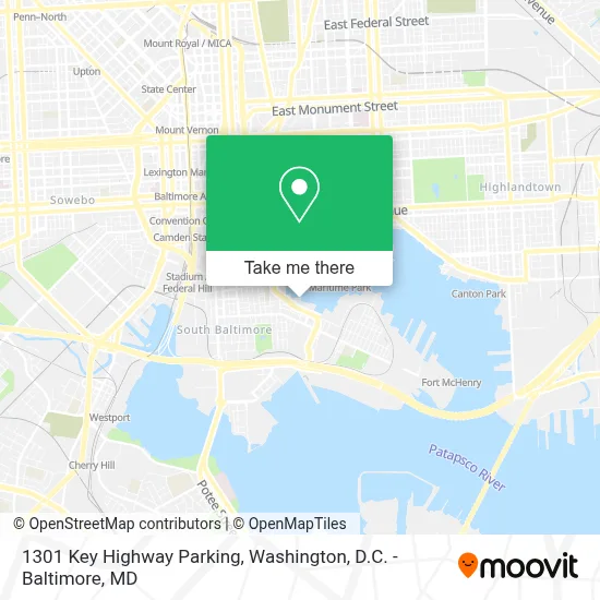 1301 Key Highway Parking map