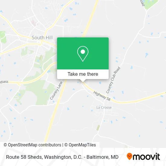 Route 58 Sheds map