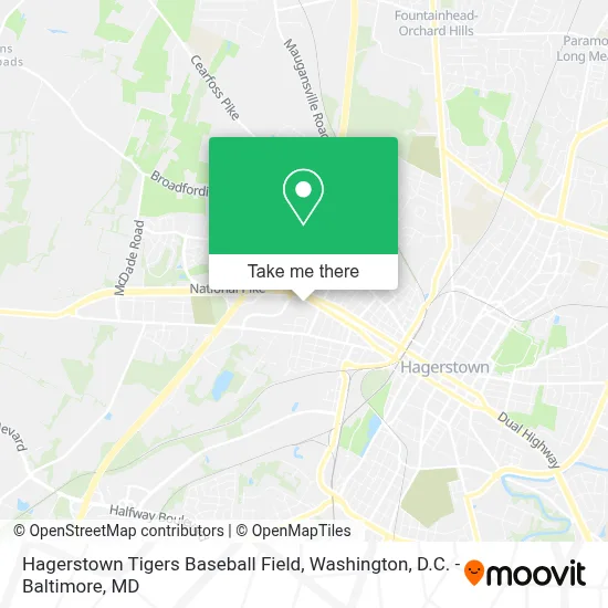 Hagerstown Tigers Baseball Field map