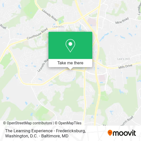 The Learning Experience - Fredericksburg map