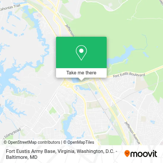 Fort Eustis Army Base, Virginia map