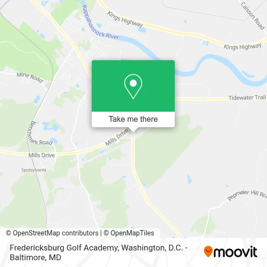 Fredericksburg Golf Academy map